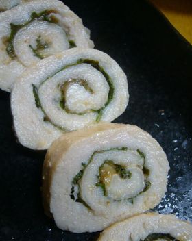 レンジで簡単♪ささみの梅しそくるくる◎